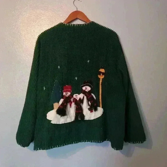 Christmas Holiday Snowman Jacket Sweater - Picture 7 of 16